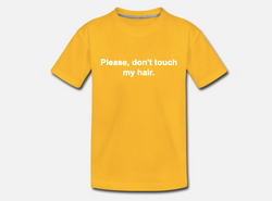 Barn T-shirt – ”Please, don’t touch my hair”, Orange
