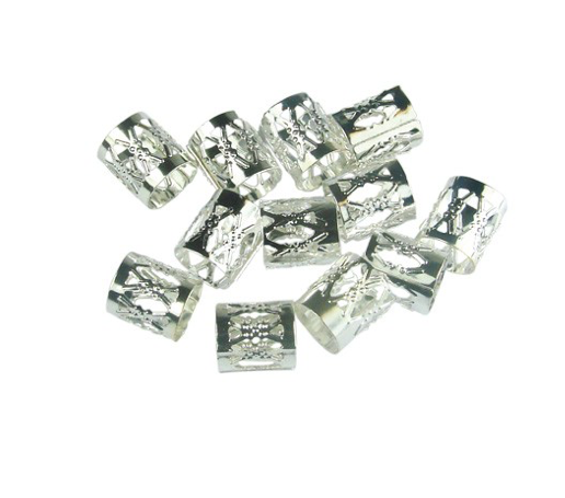Metal Hair Beads/Hårpärlor, Silver